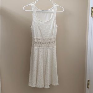White Lace Dress with cut out waist